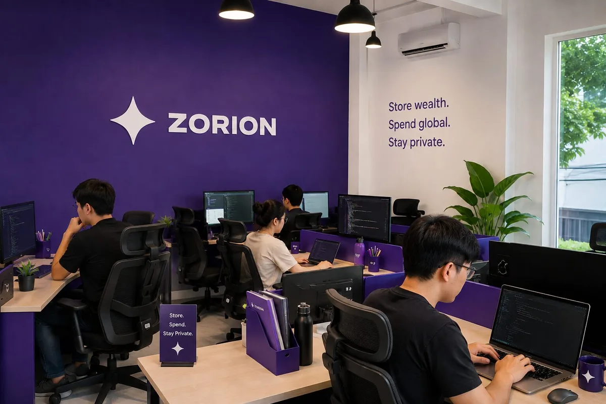 The Zorion team at work in the office